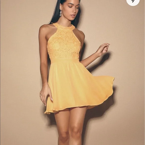 yellow lace fit and flare dress Yellow Lace Maxi Dress – self-portrait-US main image 1